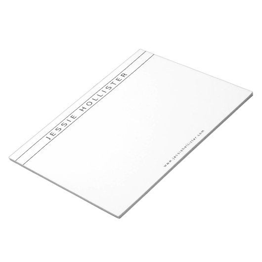 Bloc-note Nom professionnel et informations (Incliné)