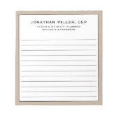 Bloc-note Nom professionnel lié Titre Société (Devant)