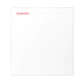 Bloc-note Nom Professionnel Simple Clair Propre Rouge Blanc (Devant)