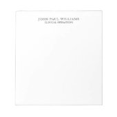 Bloc-note Nom professionnel simple élégant Titre du nom prop (Devant)