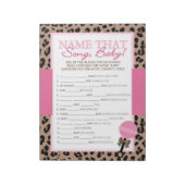 Bloc-note Nom que Chanson Leopard et Baby shower rose (Tourné)
