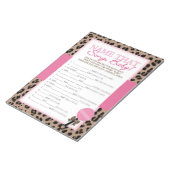 Bloc-note Nom que Chanson Leopard et Baby shower rose (Incliné)