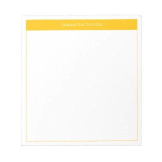 Bloc-note Nom simple de la bordure jaune moderne
