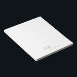 Bloc-note Nom simple élégant Moderne<br><div class="desc">Bloc-notes en faux or moderne avec un design simple et minimal avec votre nom dans un script élégant et une police sans serif contemporaine. Ils sont parfaits pour un usage personnel ou professionnel et sont parfaits pour une entreprise à donner en tant qu'objet promotionnel.</div>
