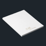 Bloc-note Nom simple élégant Moderne<br><div class="desc">Bloc-notes en faux or moderne avec un design simple et minimal avec votre nom dans un script élégant et une police sans serif contemporaine. Ils sont parfaits pour un usage personnel ou professionnel et sont parfaits pour une entreprise à donner en tant qu'objet promotionnel.</div>