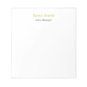 Bloc-note Nom unique de couleur or simple classique (Devant)