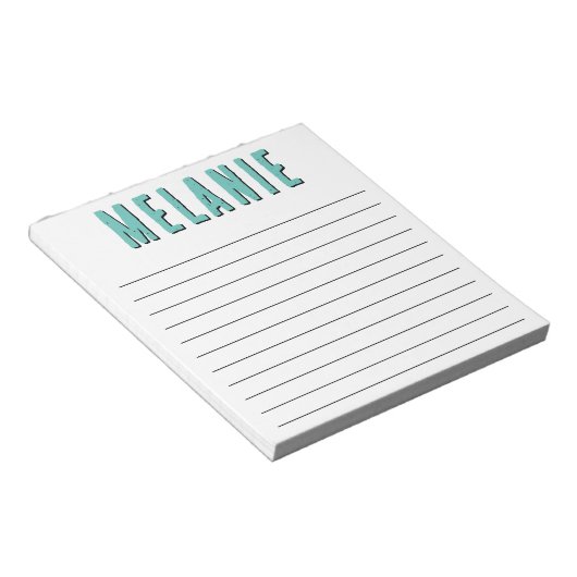 Bloc-note Nom unique Modèle noir et bleu (Incliné)