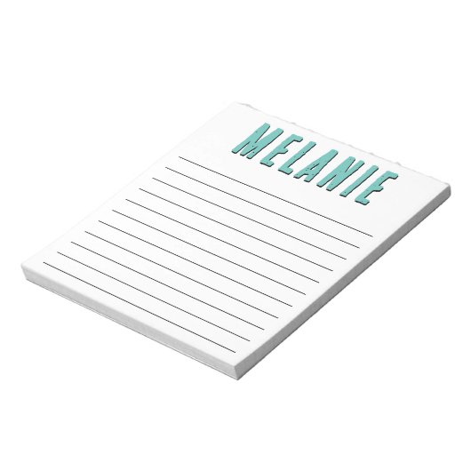 Bloc-note Nom unique Modèle noir et bleu (Tourné)