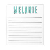 Bloc-note Nom unique Modèle noir et bleu (Devant)