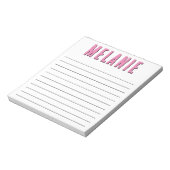 Bloc-note Nom unique Modèle rose et noir (Tourné)