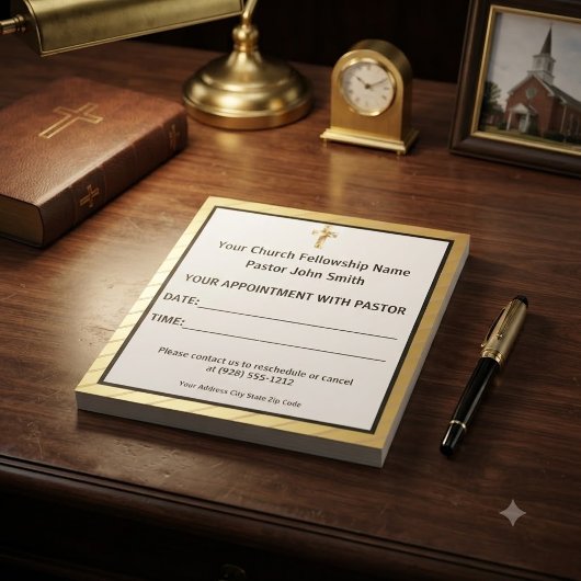 Bloc-note Nomination du pasteur de l'église de la croix d'or