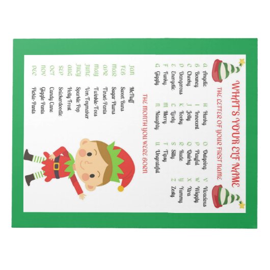 Bloc-note Noms des elfe (Devant)