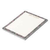 Bloc-note Nostalgique rose floral Nom personnalisé (Tourné)