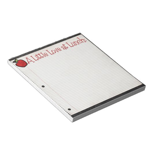 Bloc-note Note d'amour de la boîte de déjeuner (Incliné)