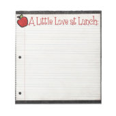 Bloc-note Note d'amour de la boîte de déjeuner (Devant)