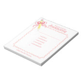 Bloc-note Note de bon comportement de l'enseignant | Crayon  (Tourné)