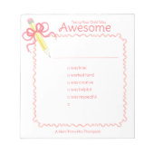 Bloc-note Note de bon comportement de l'enseignant | Crayon  (Devant)