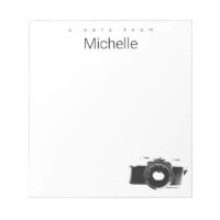 Note de la caméra photographe de nom personnalisé