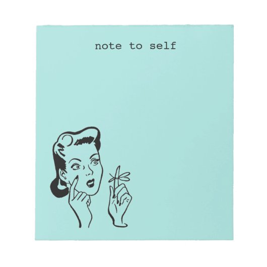 Bloc-note Note de la femme au foyer rétro sur le papier de m (Devant)