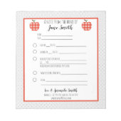 Bloc-note Note de l'école de pomme Red Plaid (Devant)