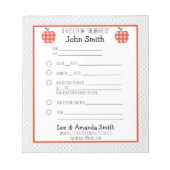 Bloc-note Note de l'école de pomme Red Plaid (Devant)