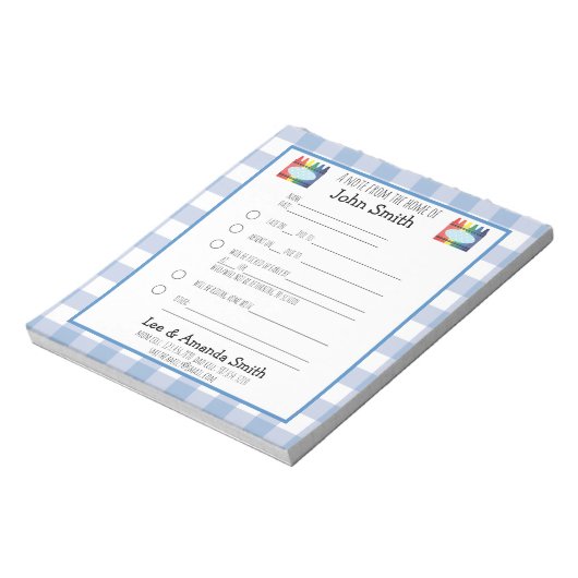 Bloc-note Note de l'école primaire Crayonne (Tourné)