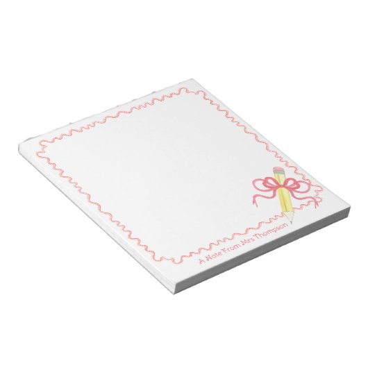 Bloc-note Note de l'enseignant | Crayon avec cou (Incliné)