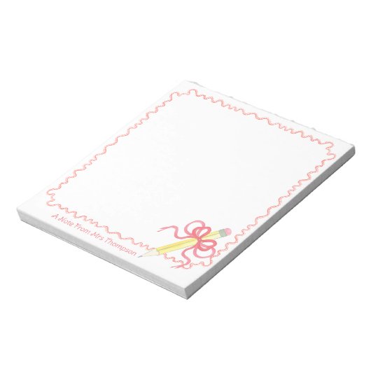 Bloc-note Note de l'enseignant | Crayon avec cou (Tourné)