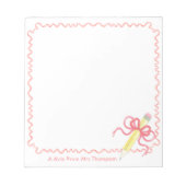 Bloc-note Note de l'enseignant | Crayon avec cou (Devant)