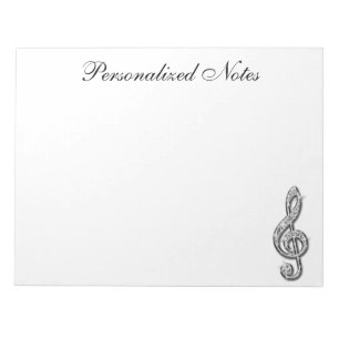 Bloc-note Note de Musique Diamantée Brillante Personnalisée