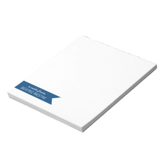 Bloc-note Note de... Notepads personnalisés | Bleu (Tourné)