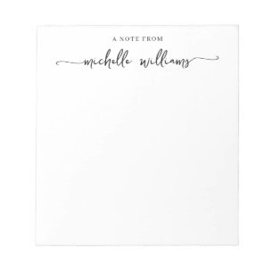 Bloc-note Note de script minimaliste de calligraphie de fill