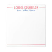 Bloc-note Note De Script Pink Simple Du Conseiller De L'Écol (Devant)