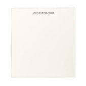 Bloc-note Note d'enseignant personnalisée simple et élégante (Devant)