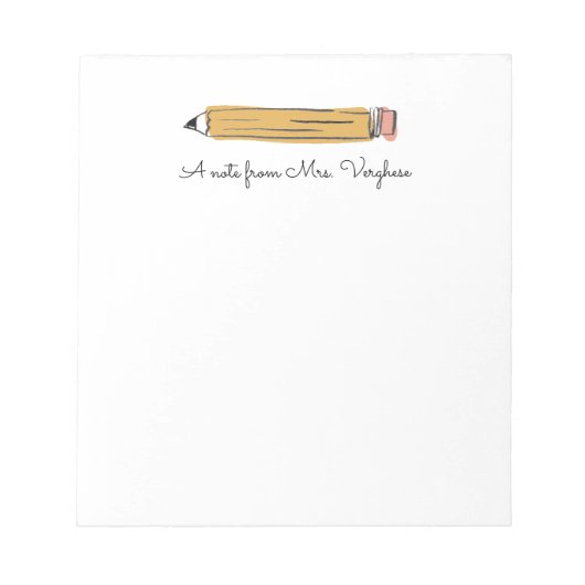 Bloc-note Note Du Crayon De L'Enseignant Post-it Note (Devant)