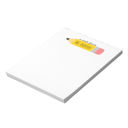 Bloc-note Note du crayon enseignant (Tourné)