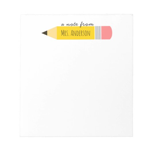 Bloc-note Note du crayon enseignant (Devant)