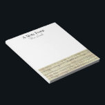 Bloc-note Note Du Musicien De Notes De Partitions Vintages<br><div class="desc">Ce design vintage de partitions est parfait pour tous les musiciens,  professeurs de musique,  étudiants en musique et amateurs de musique. Un design simple et élégant.Pour plus de décoration et de cadeaux musicaux,  rendez-vous dans le reste de cette boutique.</div>