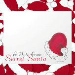Bloc-note Note Du Père Noël Secret Joyeux Noël Rouge<br><div class="desc">Le design présente une illustration originale d'un casquette du Père Noël rouge. Parfait comme un cadeau secret Père Noël ou une fête de Noël en faveur! Ne vois-tu pas ce que tu cherches ? Vous avez besoin d'aide pour la personnalisation ? Contactez Rebecca pour avoir quelque chose conçu pour vous....</div>