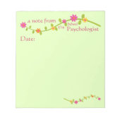 Bloc-note Note florale du psychologue de l'école (Devant)