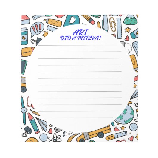 Bloc-note Note Garçons Mitzva (Devant)