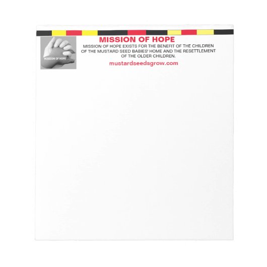 Bloc-note Note Pad pour Mission Hope (Devant)