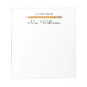 Bloc-note Note Personnalisée De L'Enseignant Pcrayon Note Pa (Devant)