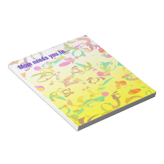 Bloc-note Note Personnalisée Jaune Ombre Couleur Confetti To (Incliné)