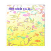 Bloc-note Note Personnalisée Jaune Ombre Couleur Confetti To (Devant)