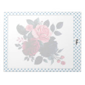 Bloc-note Note Roses rose et bleu (Devant)