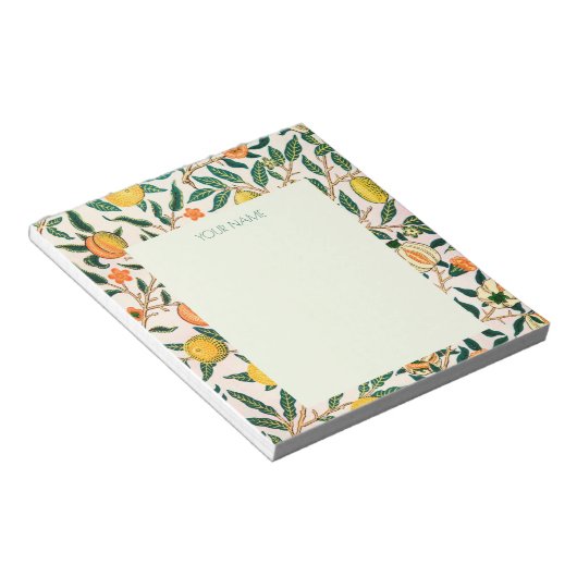 BLOC-NOTE NOTEPAD AVEC WILLIAM MORRIS YELLOW POMEGRANATES (Incliné)