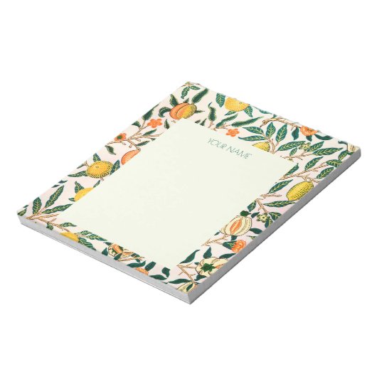 BLOC-NOTE NOTEPAD AVEC WILLIAM MORRIS YELLOW POMEGRANATES (Tourné)