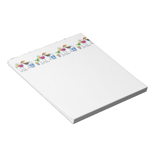 BLOC-NOTE NOTEPAD DE VERRE DE COCKTAIL (Incliné)