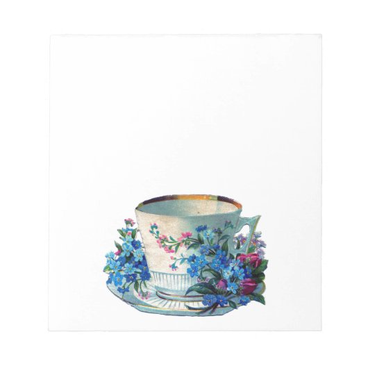 BLOC-NOTE NOTEPAD : NOTES POST-IT TEACUP VINTAGES (Devant)